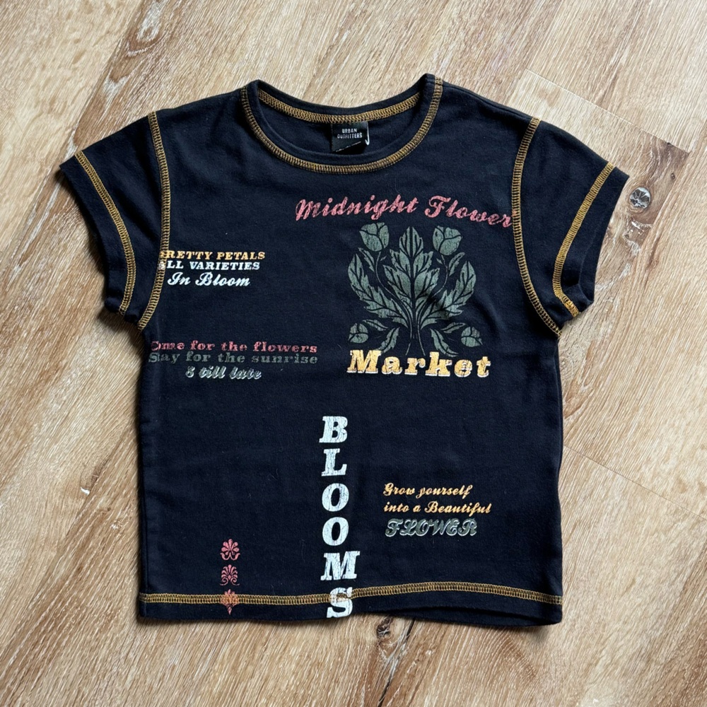 Urban Outfitters Black and Yellow Crop Top